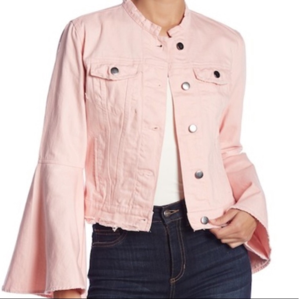 Romeo and Juliet Pink Bell Sleeve Denim Jacket